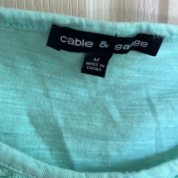 Cable and Guage Womans SS  Top Aqua Color Size M - Picture 5 of 5